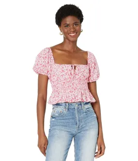 1.STATE Short Sleeve Square Neck Crop Top Women's