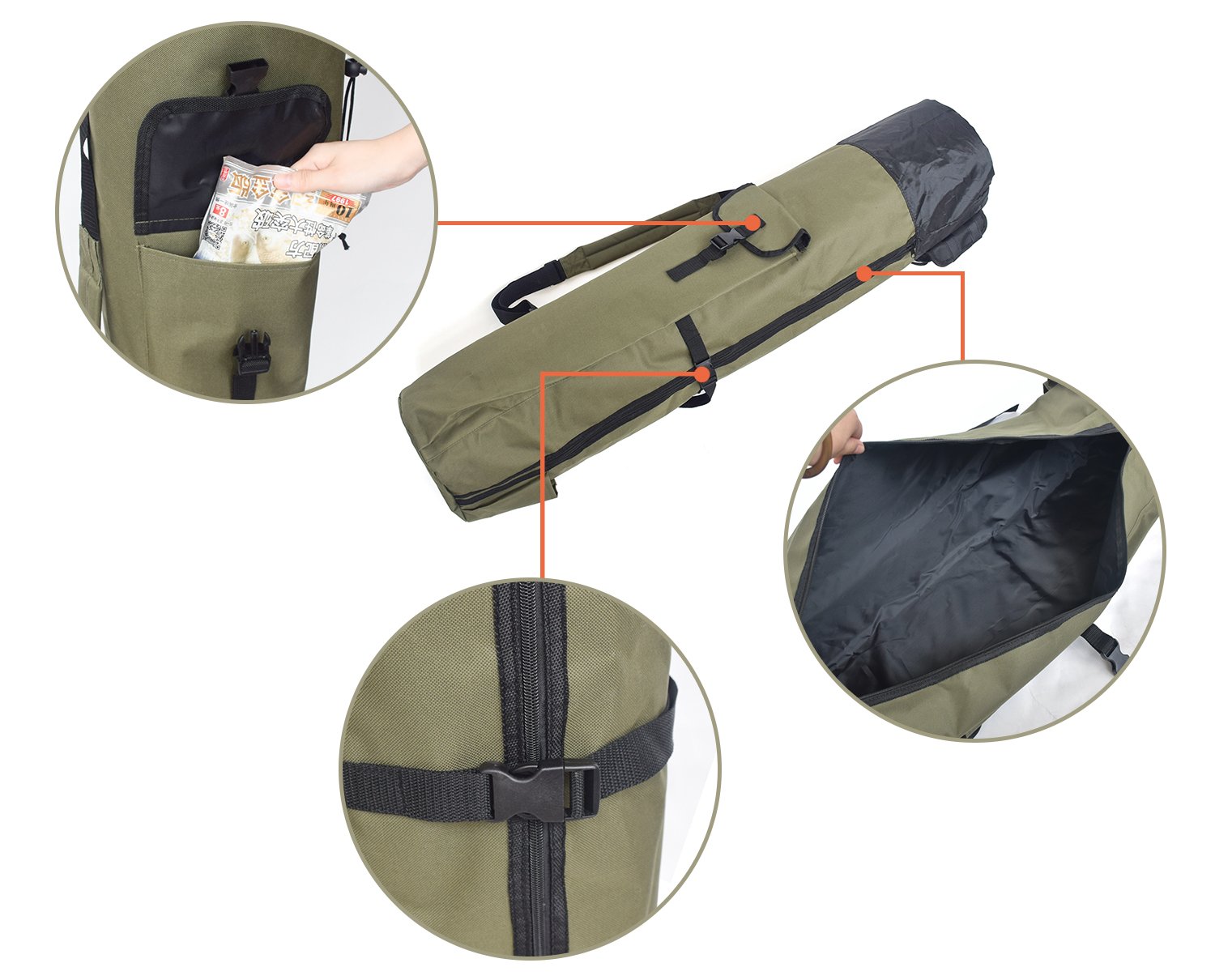 2021 Waterproof Fishing Rod & Tackle Storage Bag