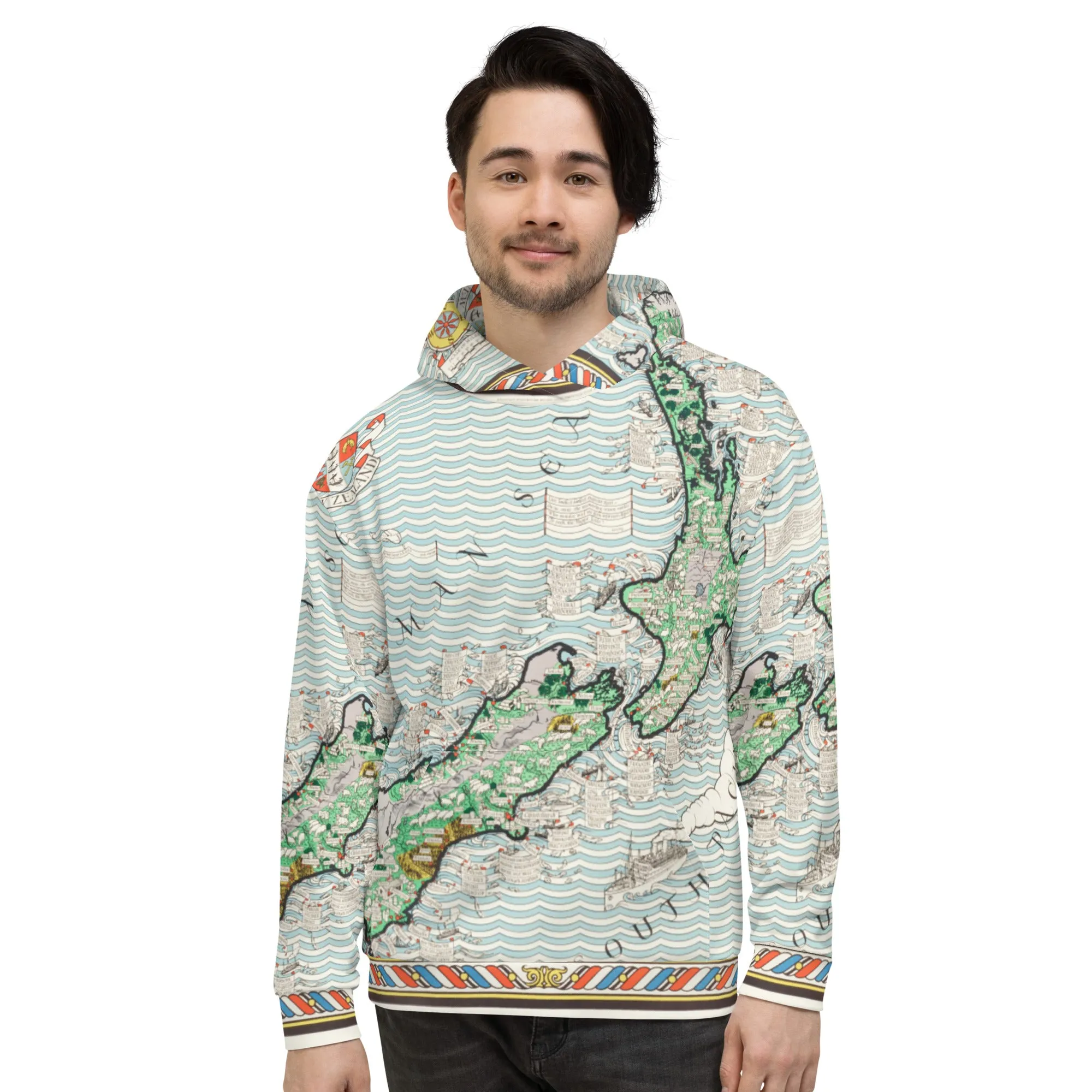 Agricultural Map of New Zealand from 1930 Unisex Hoodie