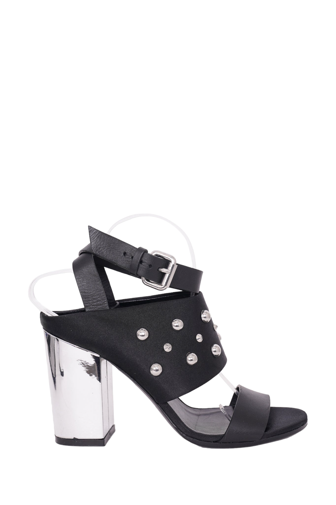 Alexander McQueen Black Studded Heeled Sandals Size 40