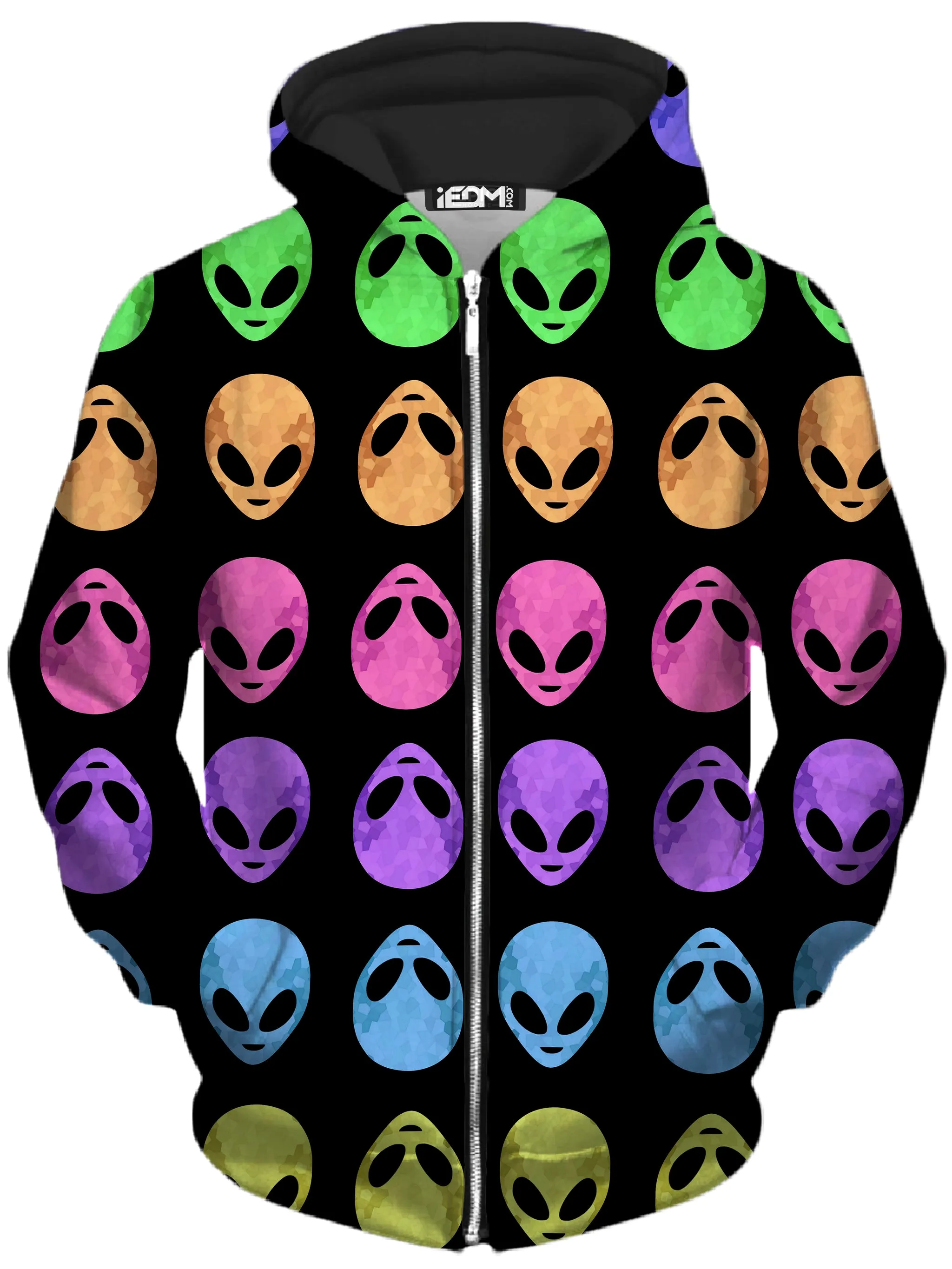 Alien Pattern Zip-Up Hoodie and Joggers Combo