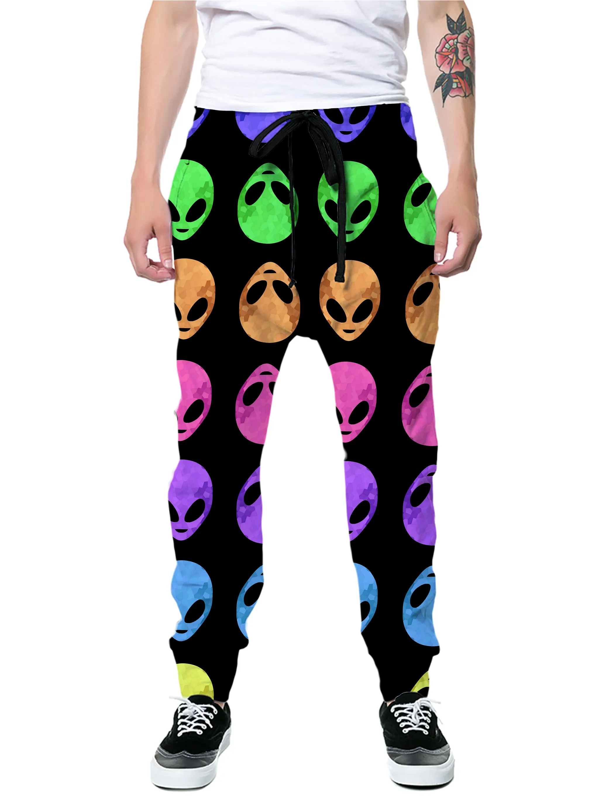 Alien Pattern Zip-Up Hoodie and Joggers Combo