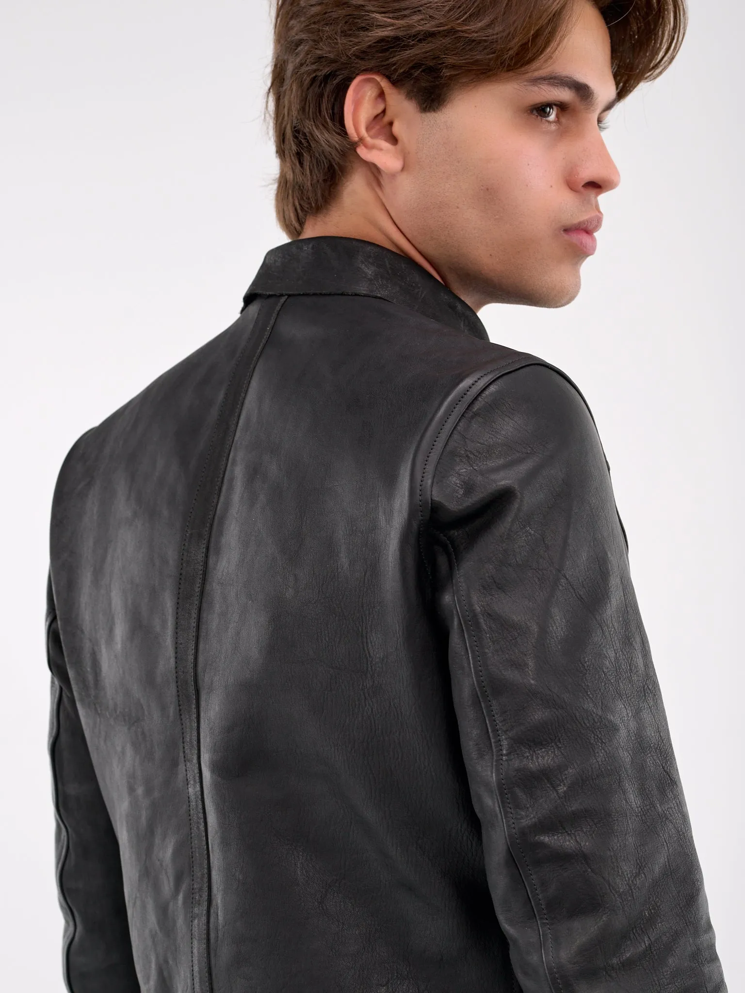 Aviator Leather Jacket (AVM-SOFT-HORSE-FG-BLACK)