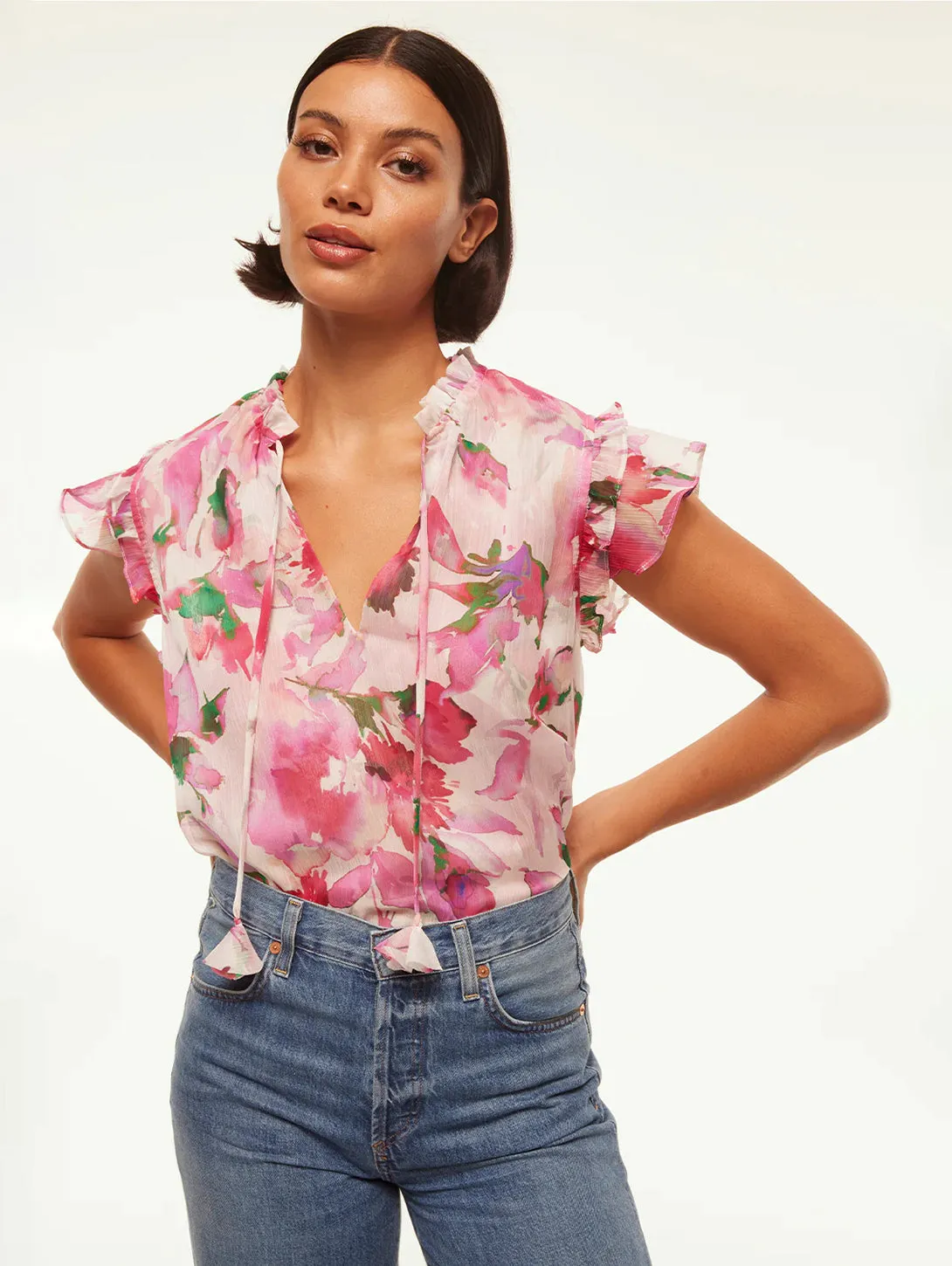 Basia Blouse - Garden Fuchsia