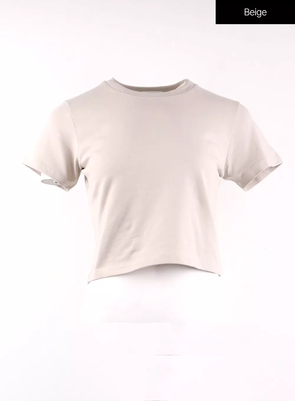 Basic Round Neck Crop Tee OF406