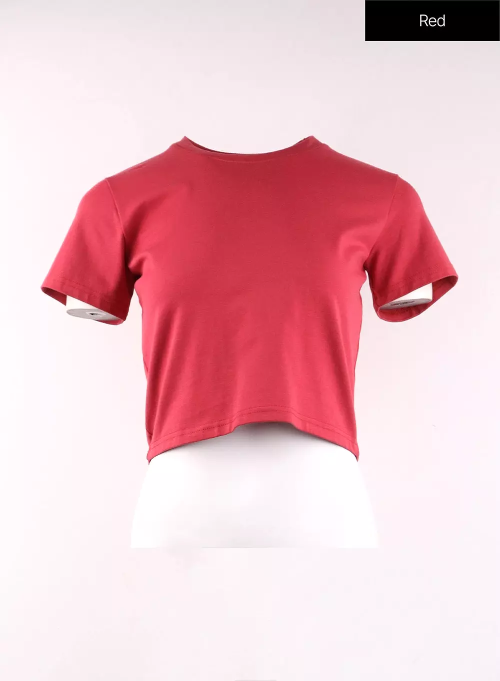 Basic Round Neck Crop Tee OF406