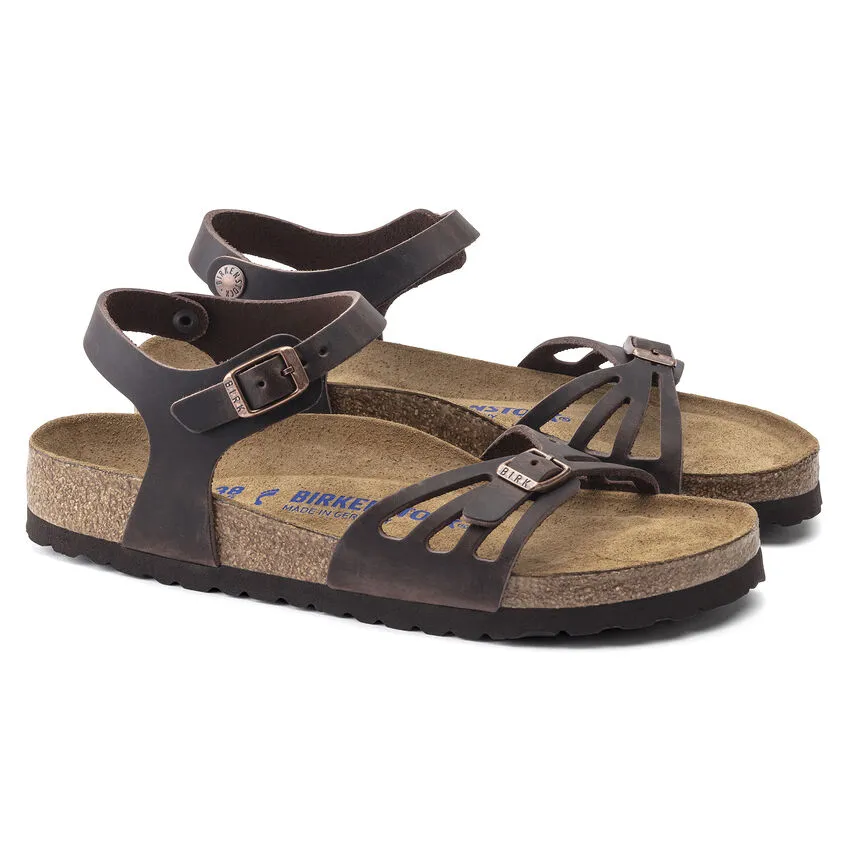 Birkenstock Womens Bali Backstrap Soft Footbed Sandal- Habana Oiled Leather