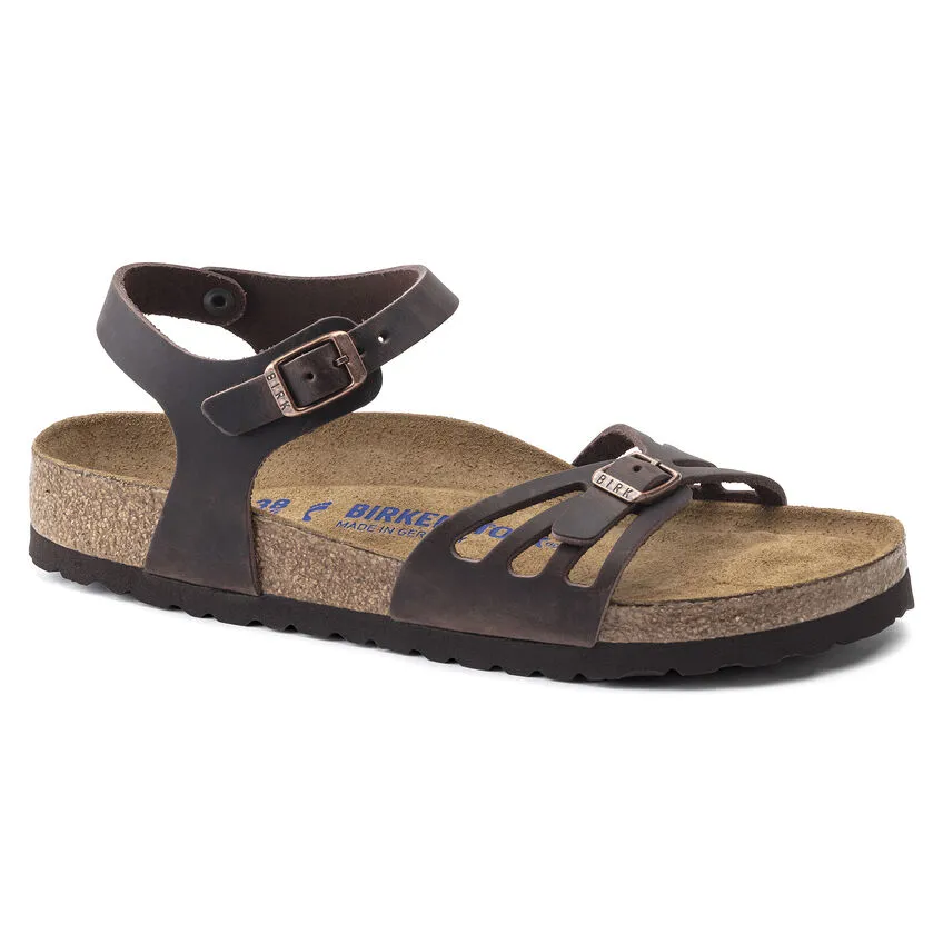 Birkenstock Womens Bali Backstrap Soft Footbed Sandal- Habana Oiled Leather