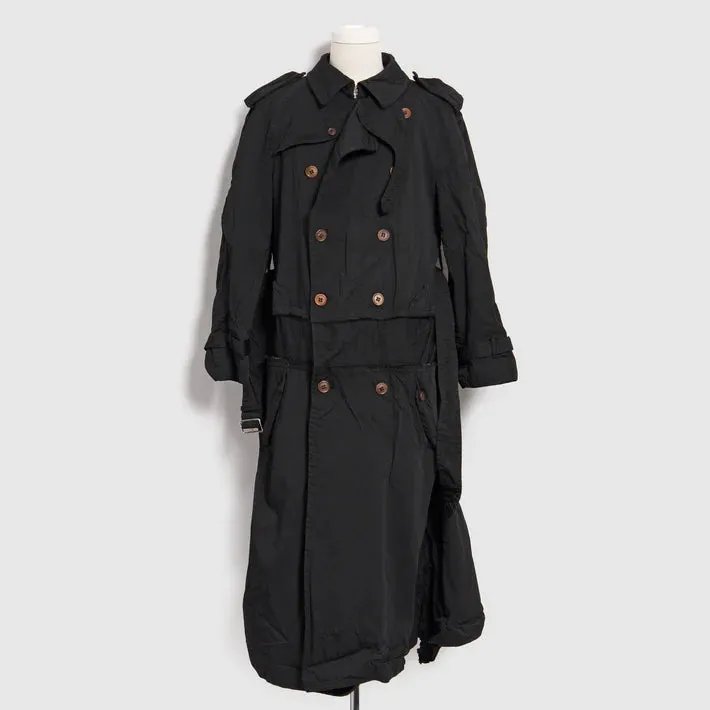 BLACK Comme des Garons Double Breasted Trench Coat (Black)