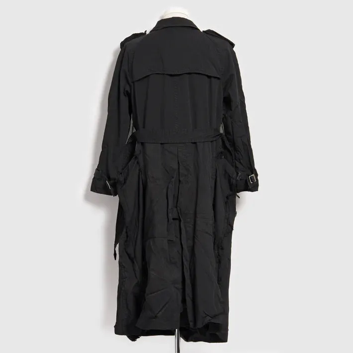 BLACK Comme des Garons Double Breasted Trench Coat (Black)