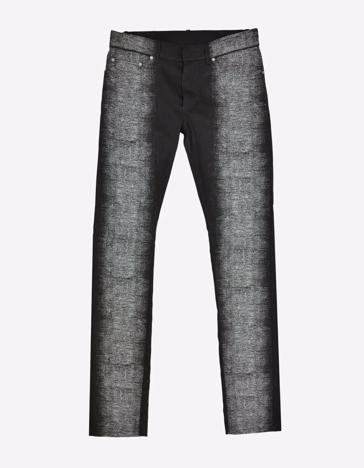 Black Spray Paint Effect Slim Cotton Jeans