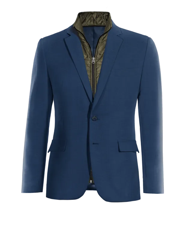  Blazer azul cobalto slim fit con pieza gilet