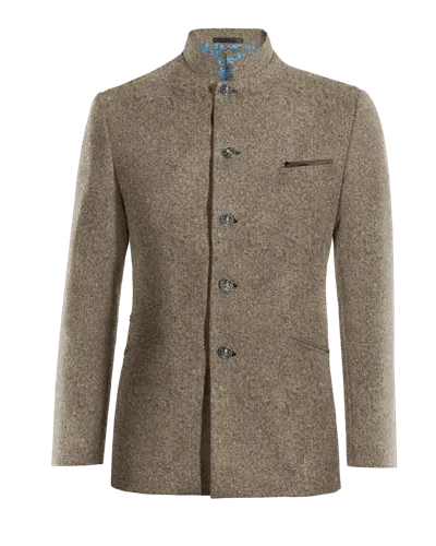  Blazer mao marrón claro de donegal tweed