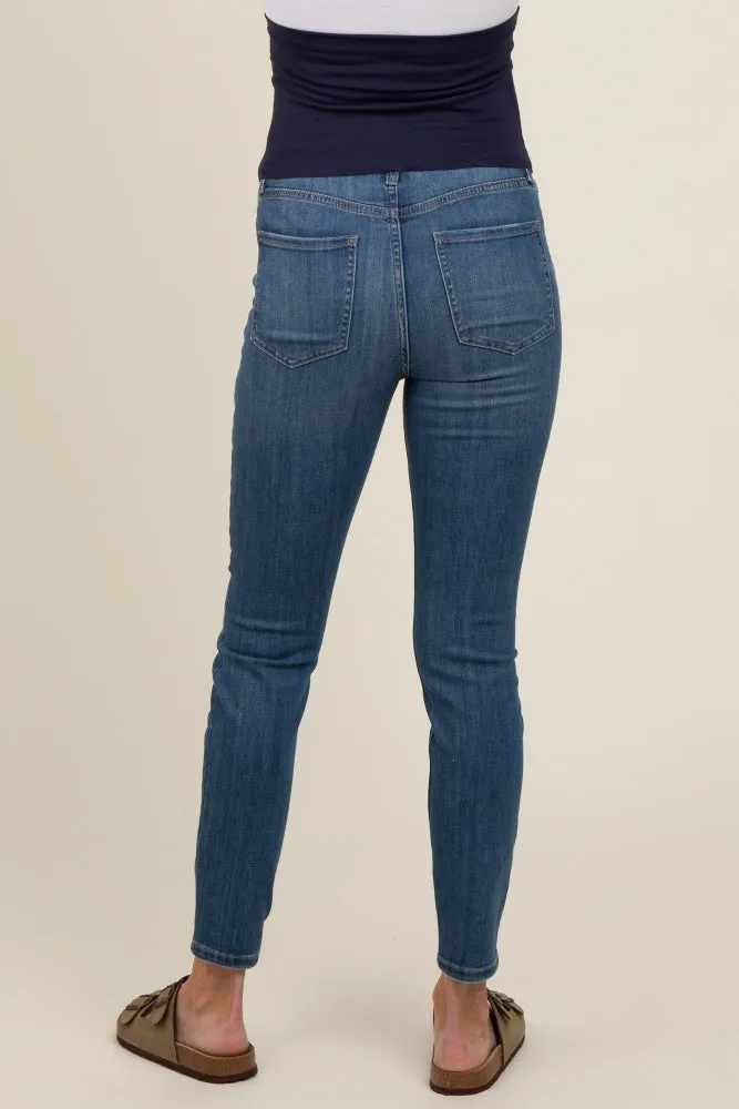 Blue Basic Maternity Skinny Jeans