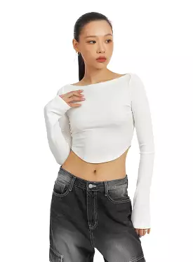 Boat Neck Crop Tee IA417