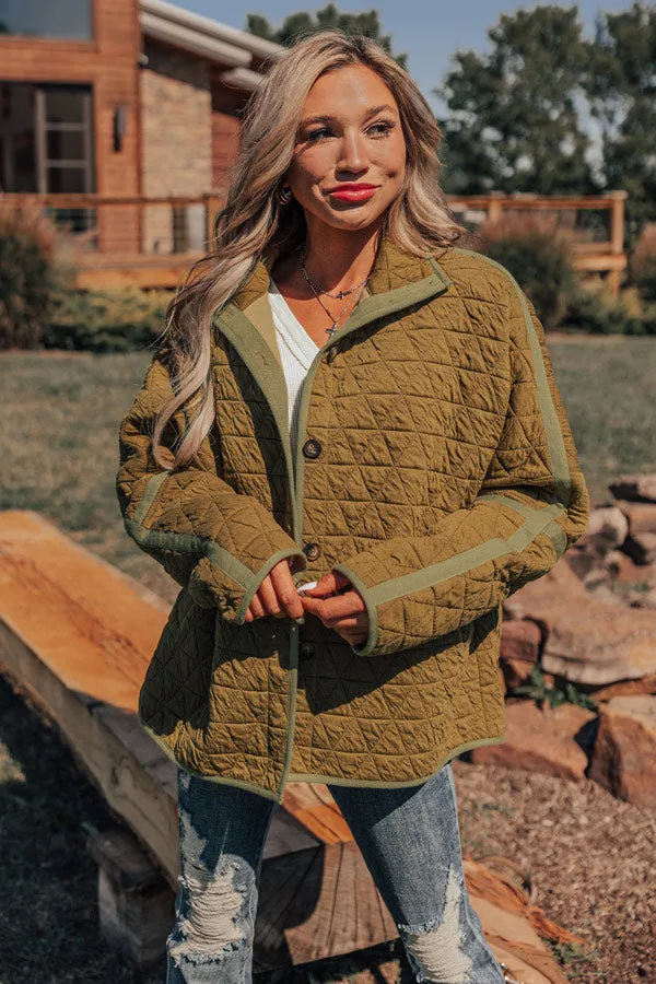 Bonfire Nights Quilted Jacket in Olive