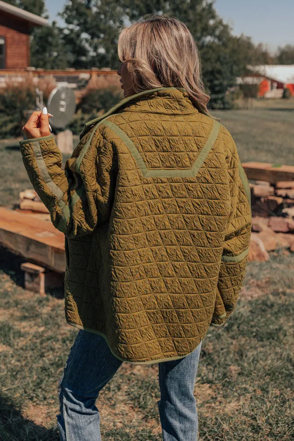 Bonfire Nights Quilted Jacket in Olive