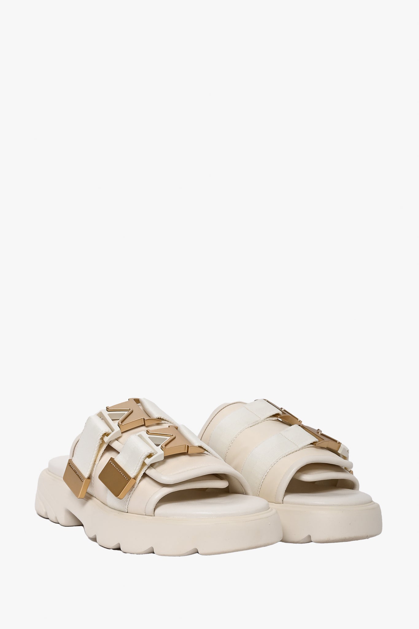 Bottega Veneta Cream 'Flash' Chunky Sandals Size 40