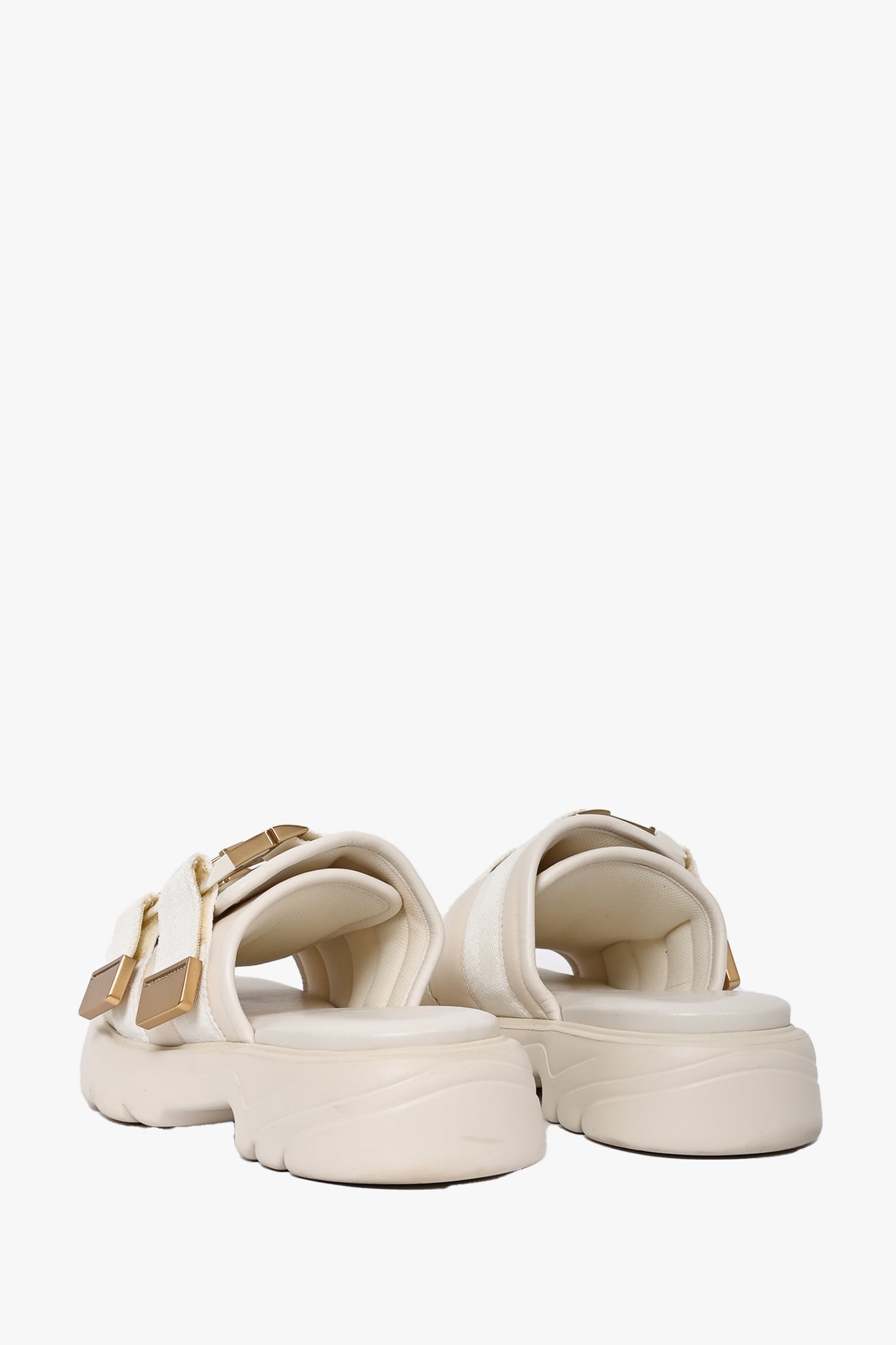 Bottega Veneta Cream 'Flash' Chunky Sandals Size 40