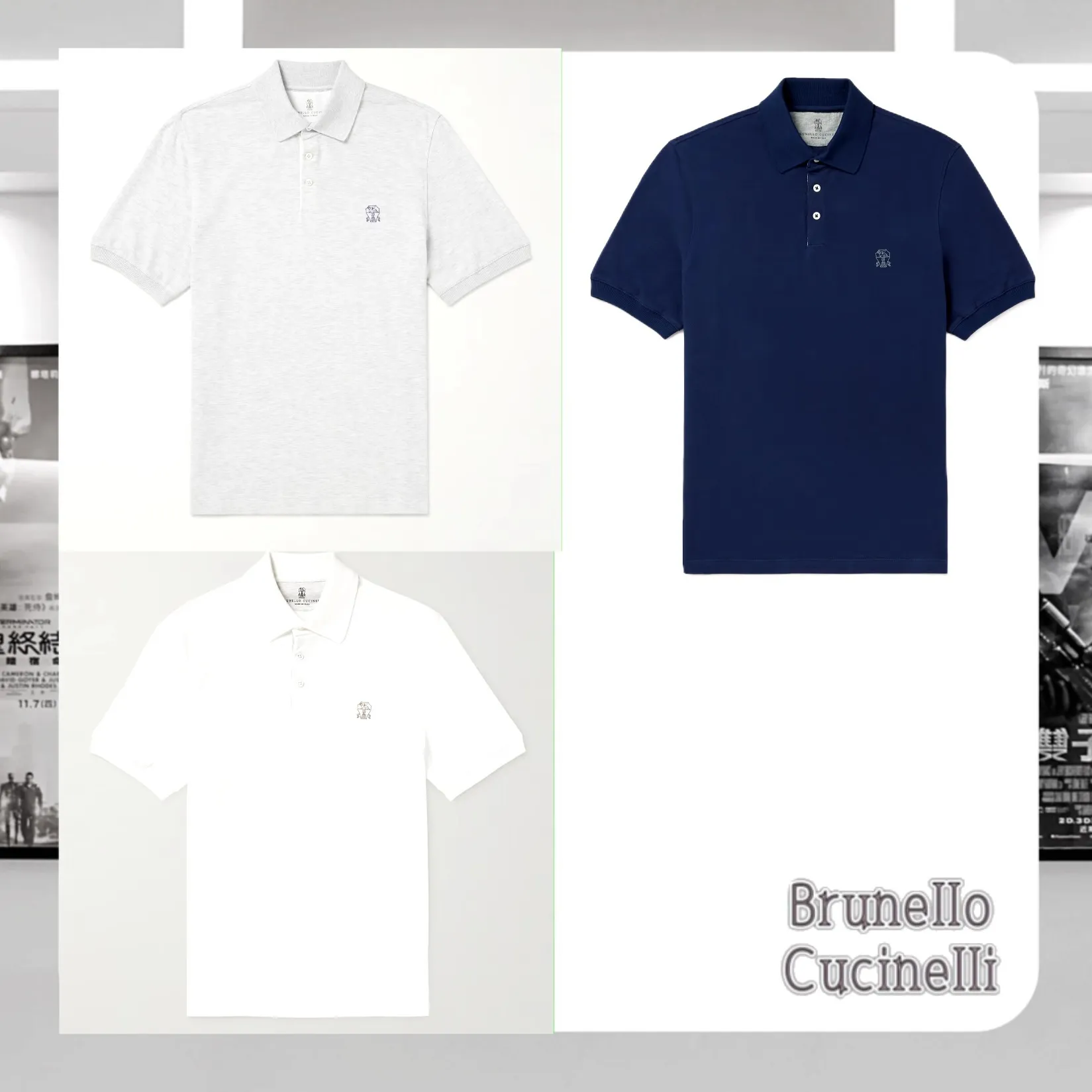 BRUNELLO CUCINELLI  |Cotton Short Sleeves Logo Front Button Polos