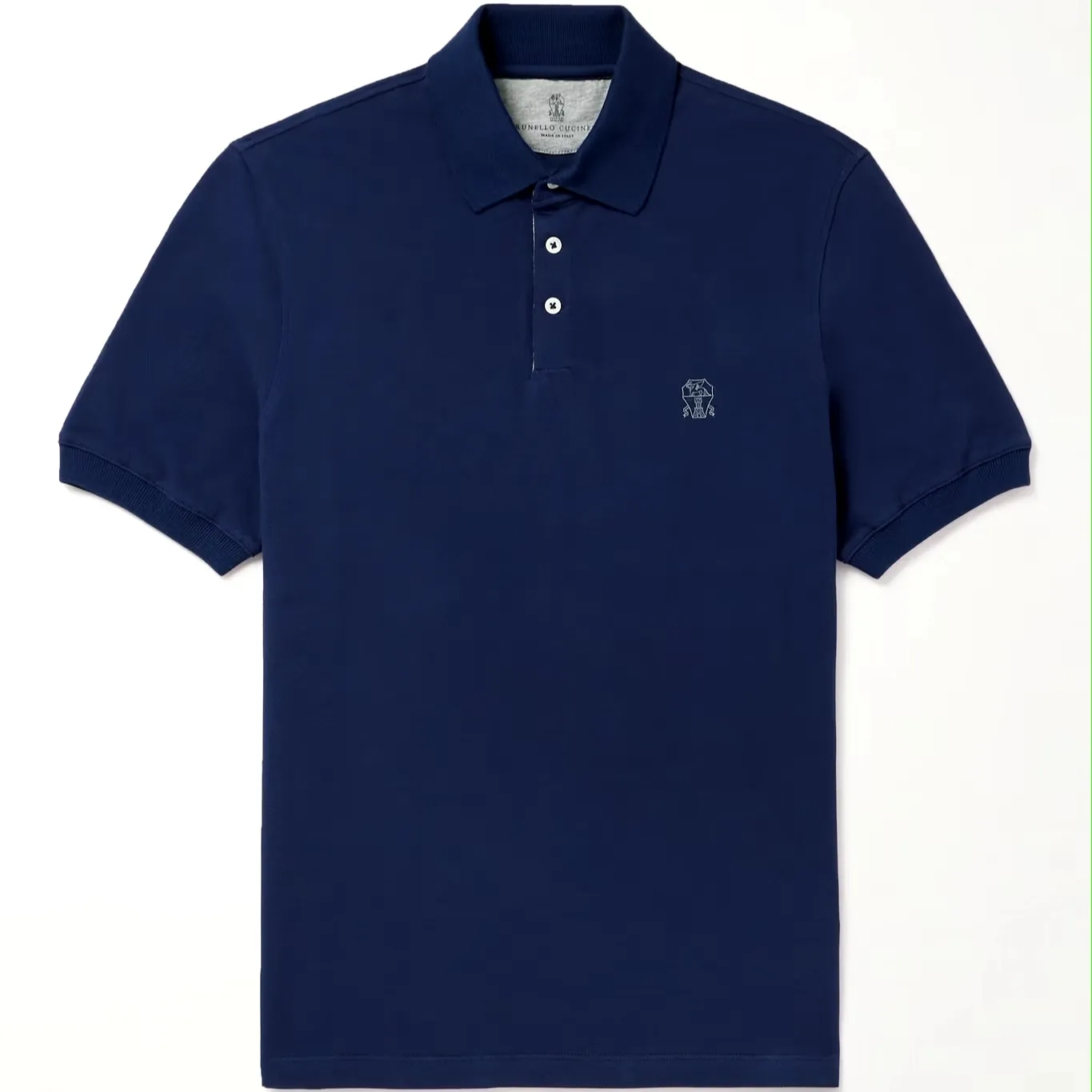 BRUNELLO CUCINELLI  |Cotton Short Sleeves Logo Front Button Polos