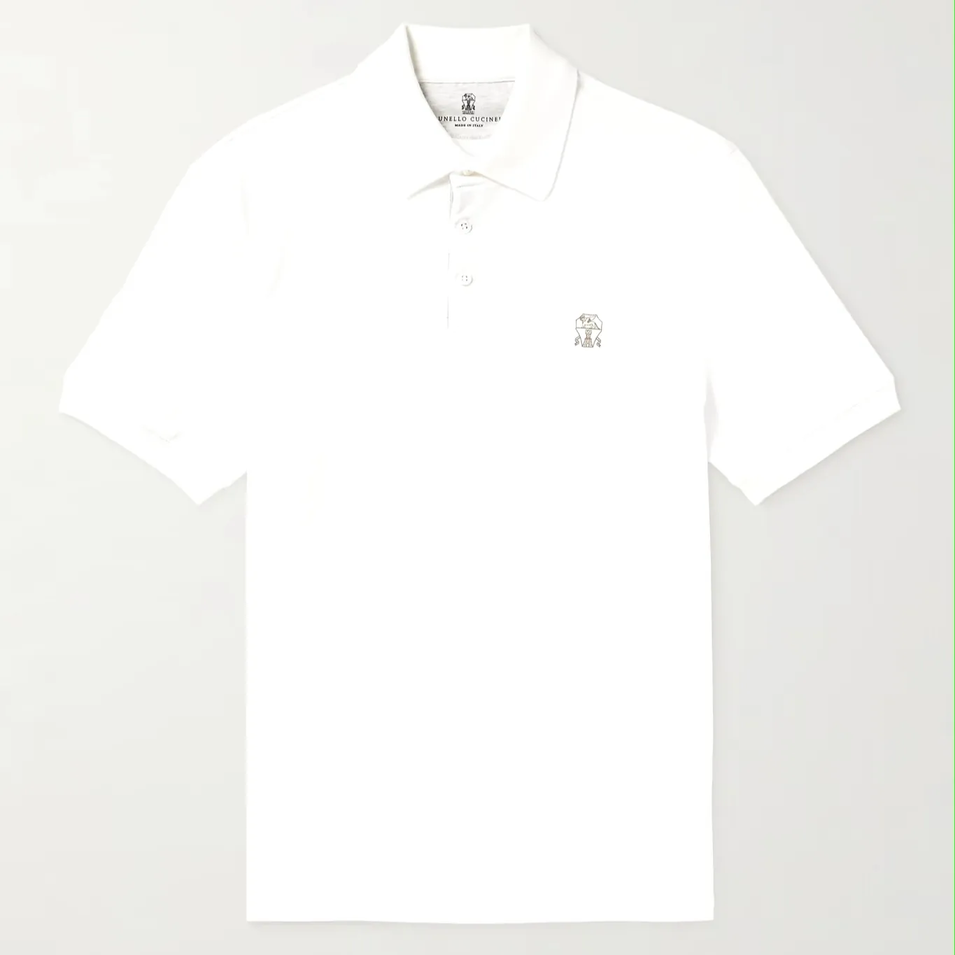 BRUNELLO CUCINELLI  |Cotton Short Sleeves Logo Front Button Polos