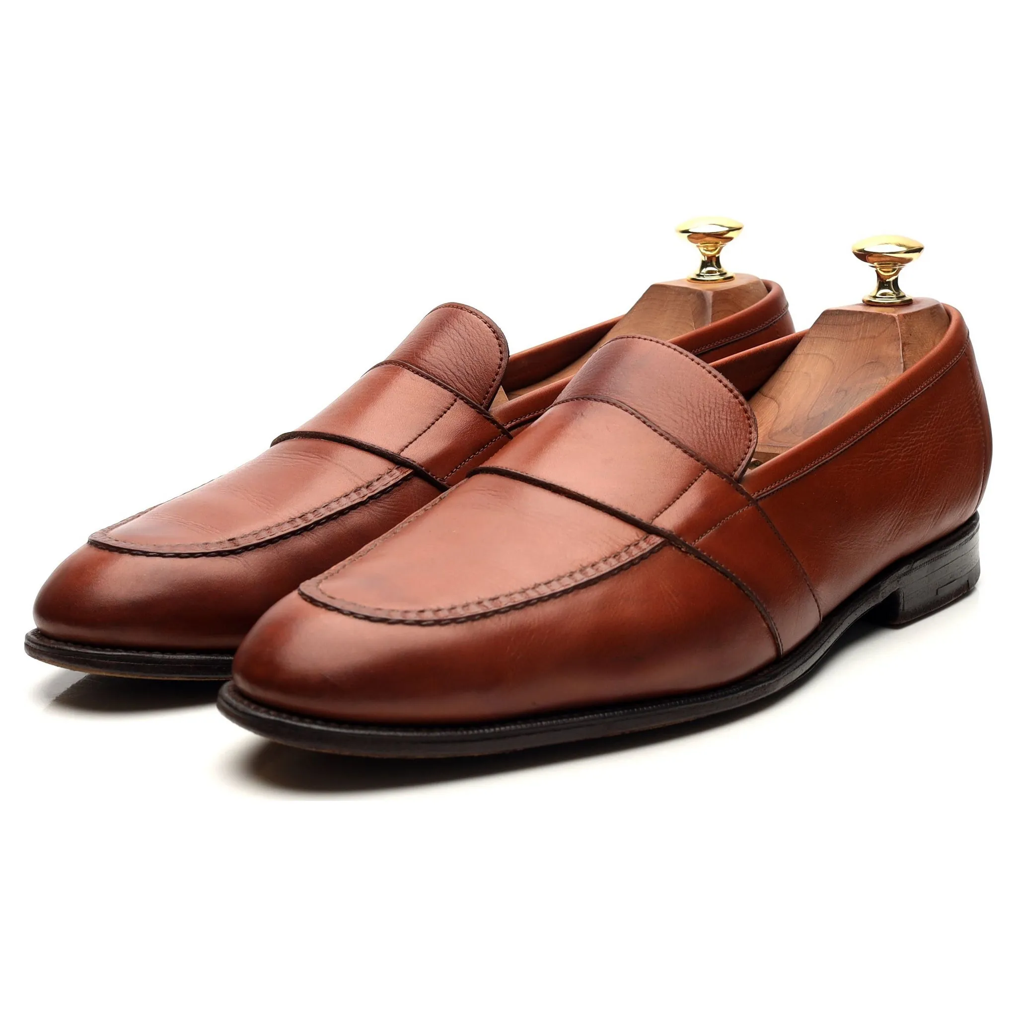 'Buckingham' Tan Brown Leather Loafers UK 9.5 E