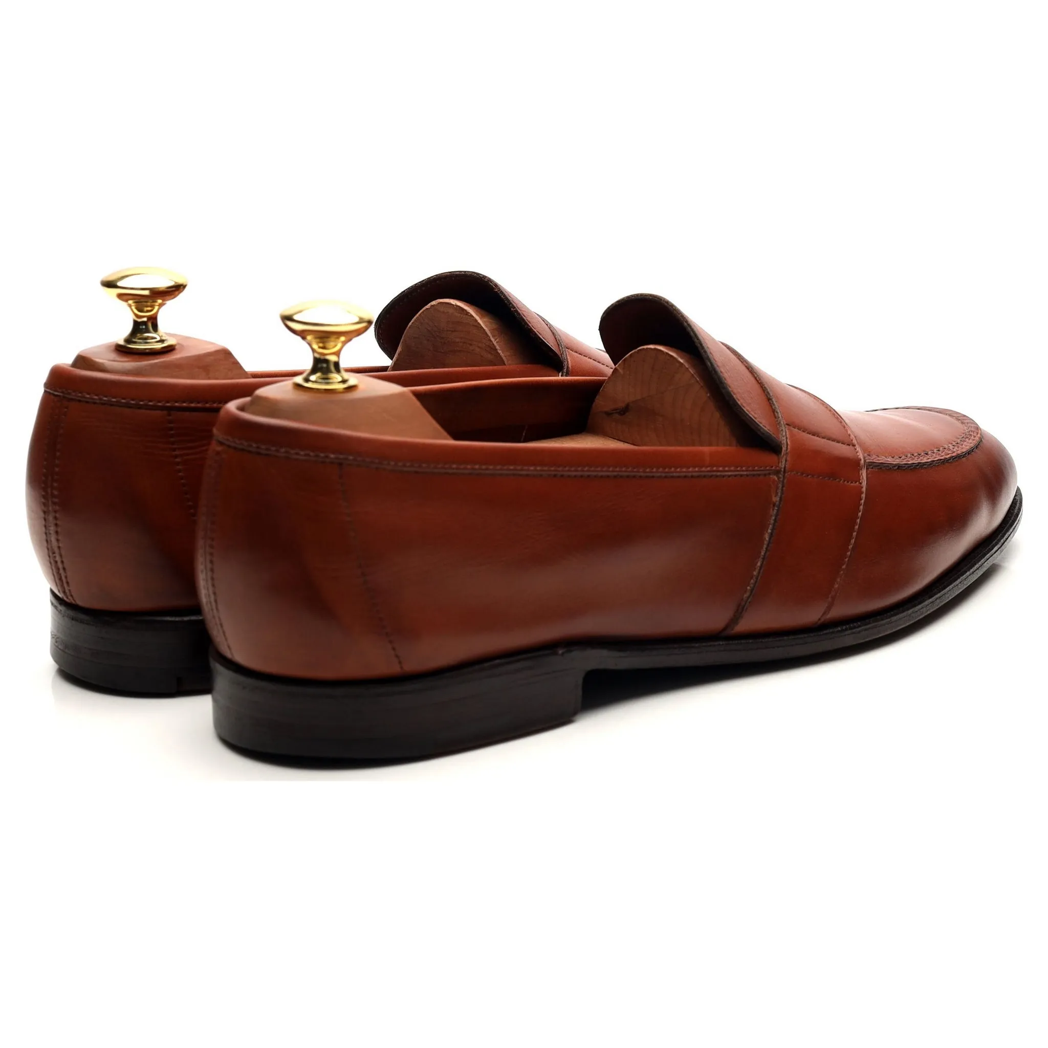 'Buckingham' Tan Brown Leather Loafers UK 9.5 E