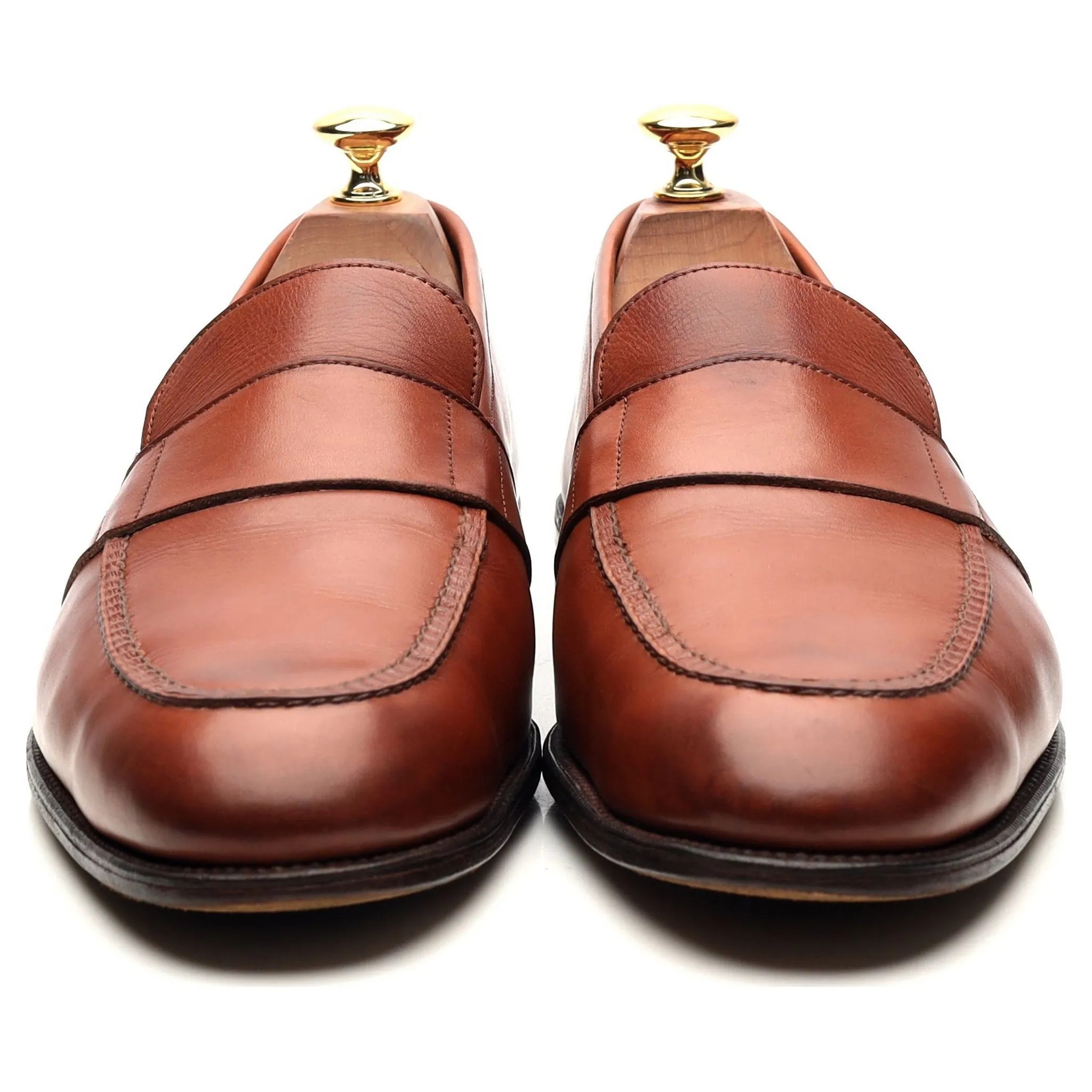 'Buckingham' Tan Brown Leather Loafers UK 9.5 E