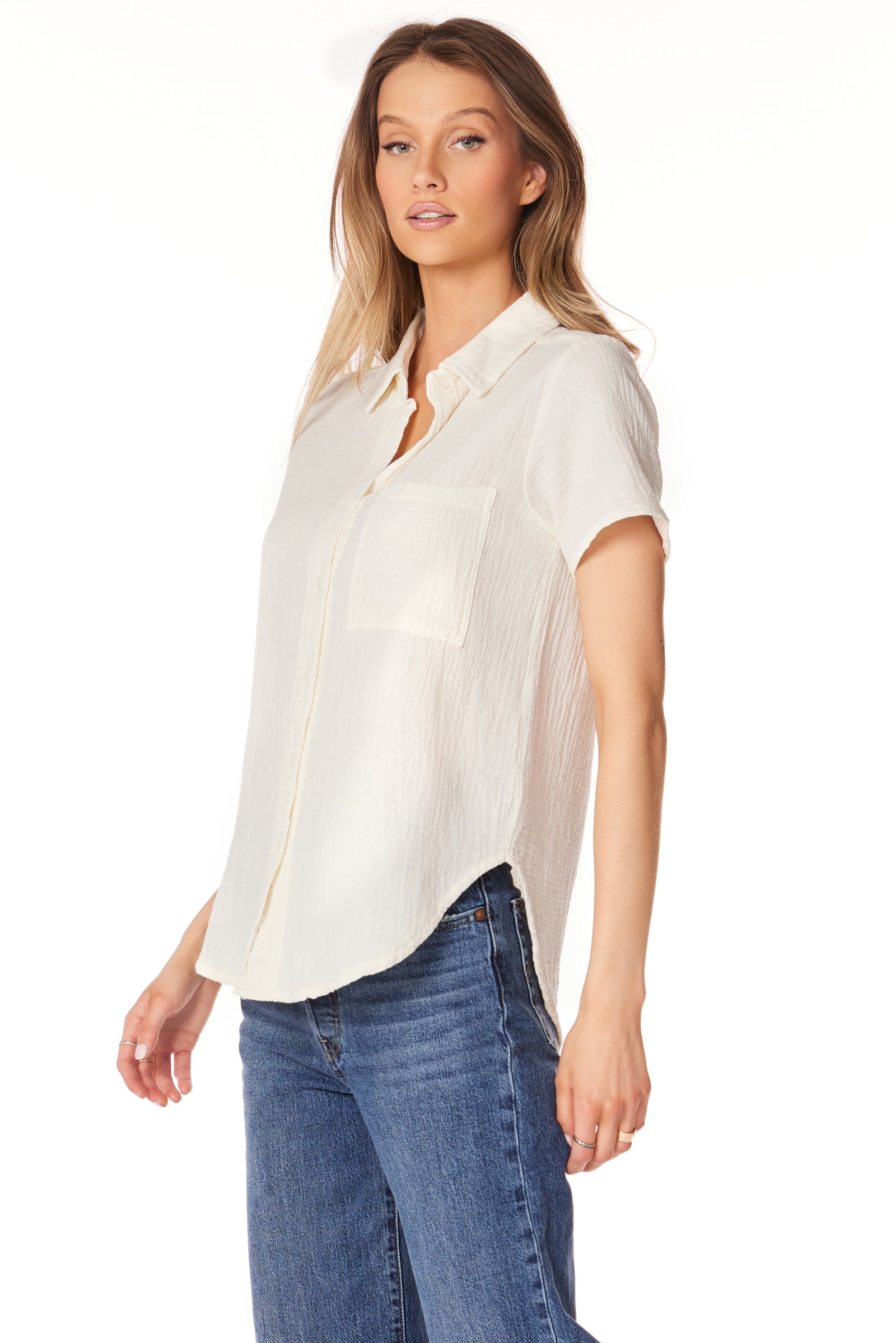 BUTTON FRONT COLLAR SHIRT