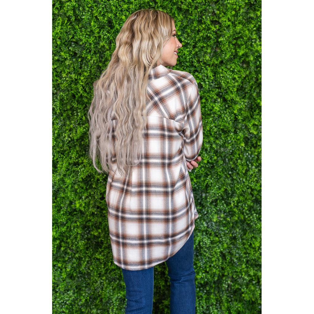 Carter Clay Plaid Long Sleeve Top (S-2XL)