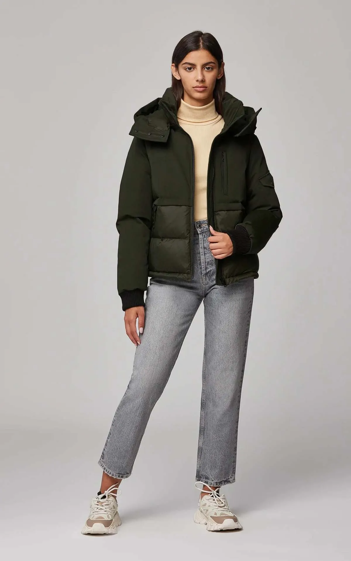 Cindi Bomber Down Coat - Cedar