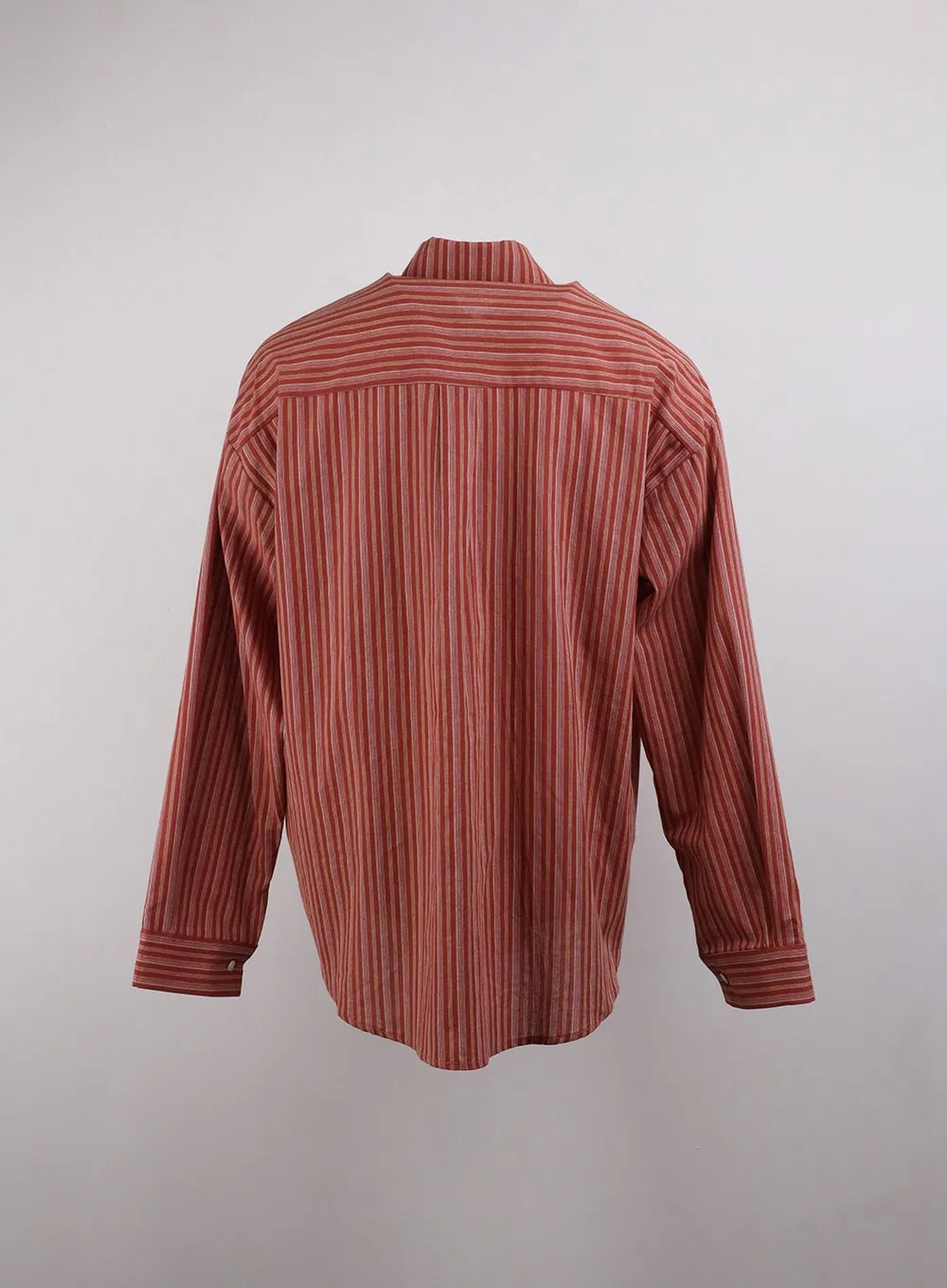 Collar Striped Button Long Sleeve Blouse CJ411