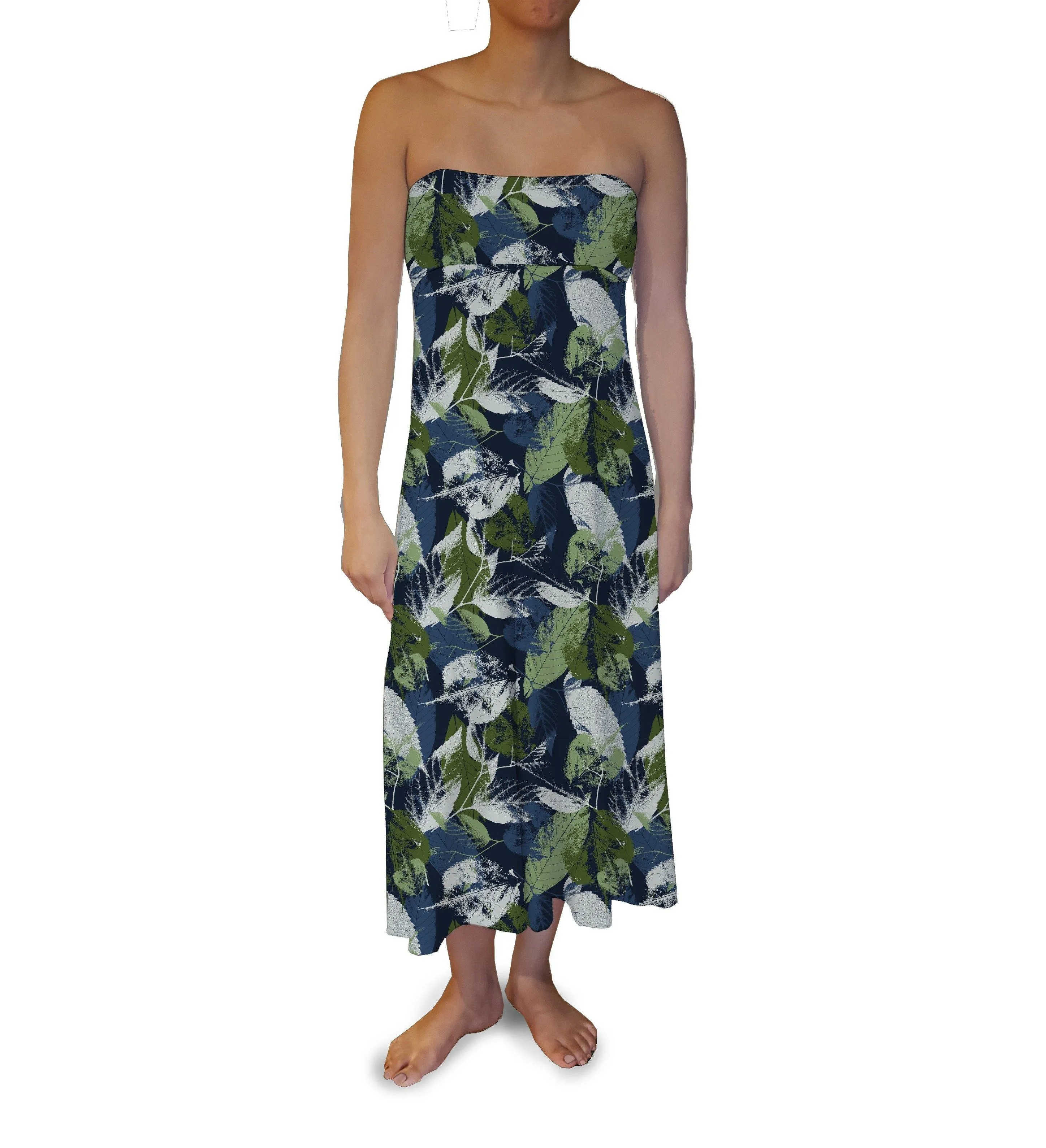 Cool Tone Leaves Maxi Skirt