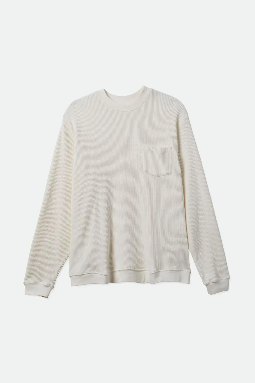 Corded L/S Sweater Pocket Knit - Off White