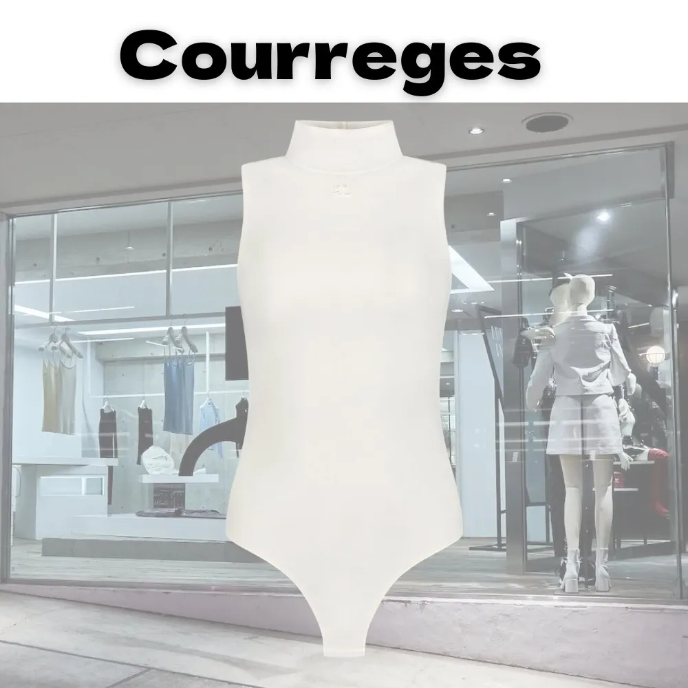 Courreges  |High-Neck Logo Tanks & Camisoles