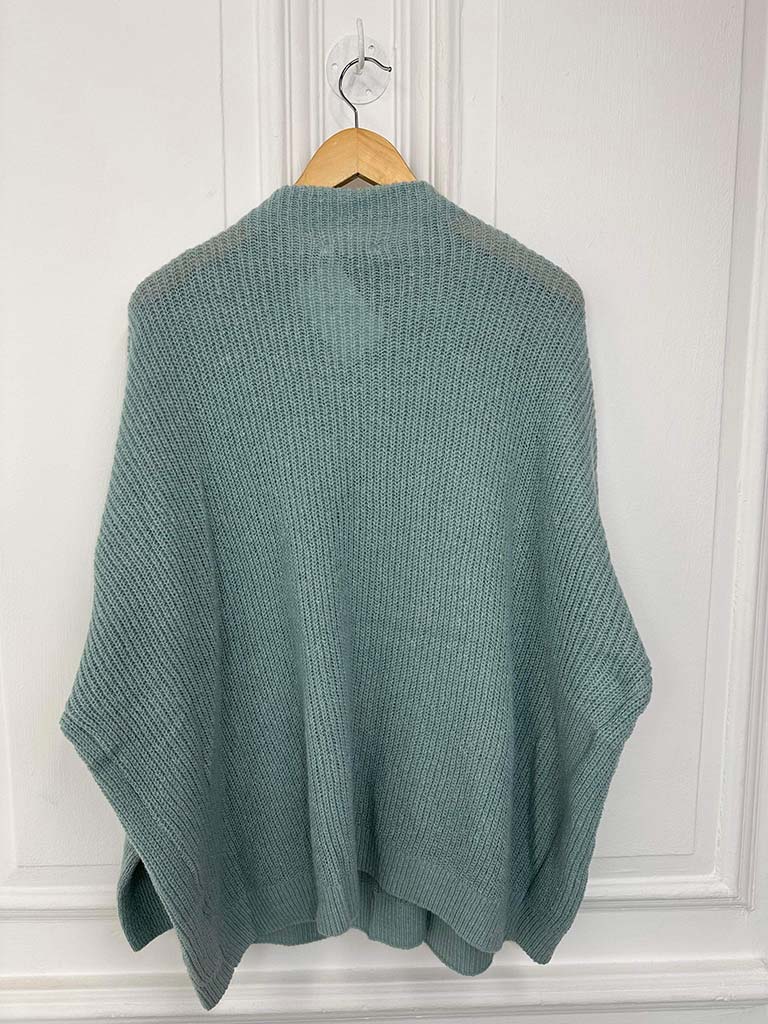 Crossover High Neck Knit - Duck Egg