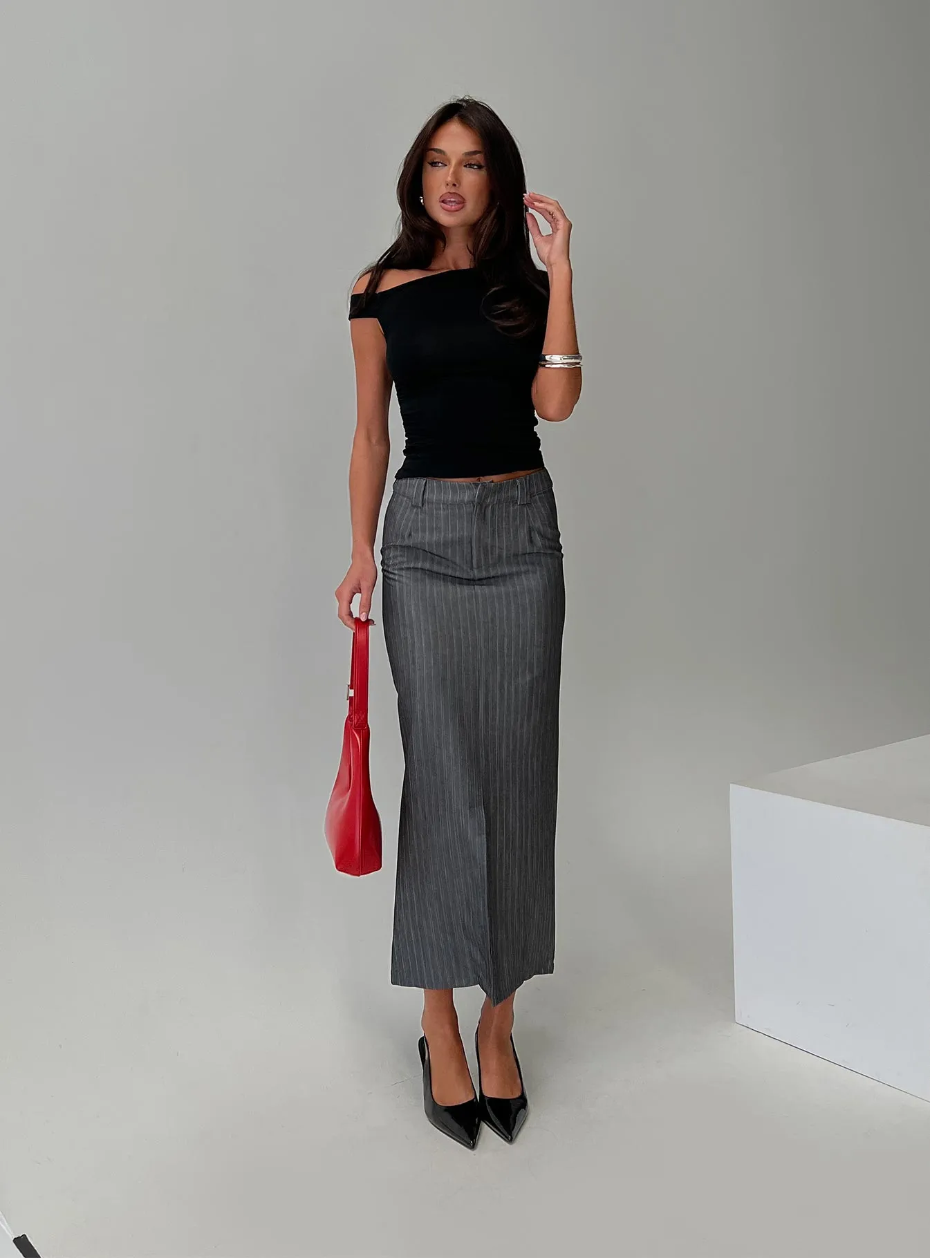 Cubeb Maxi Skirt Grey