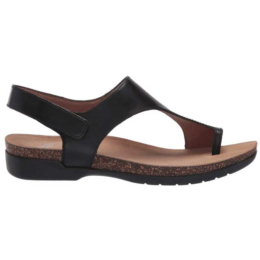 Dansko Reece Sandal Black Waxy Burnished (Women's)