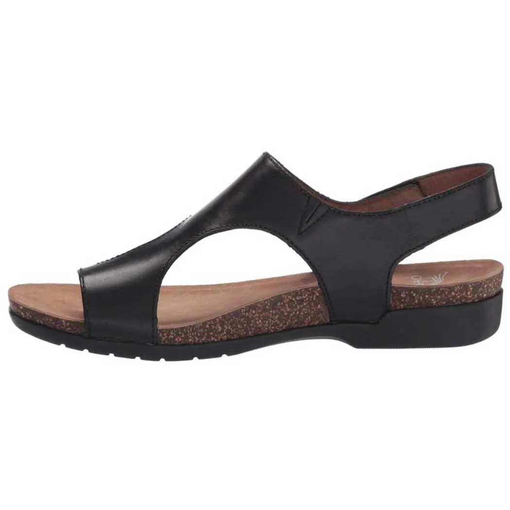 Dansko Reece Sandal Black Waxy Burnished (Women's)