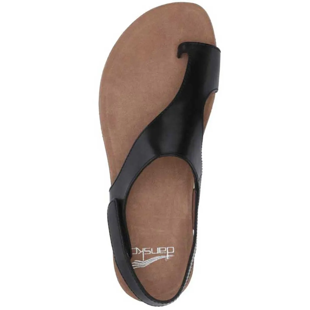 Dansko Reece Sandal Black Waxy Burnished (Women's)