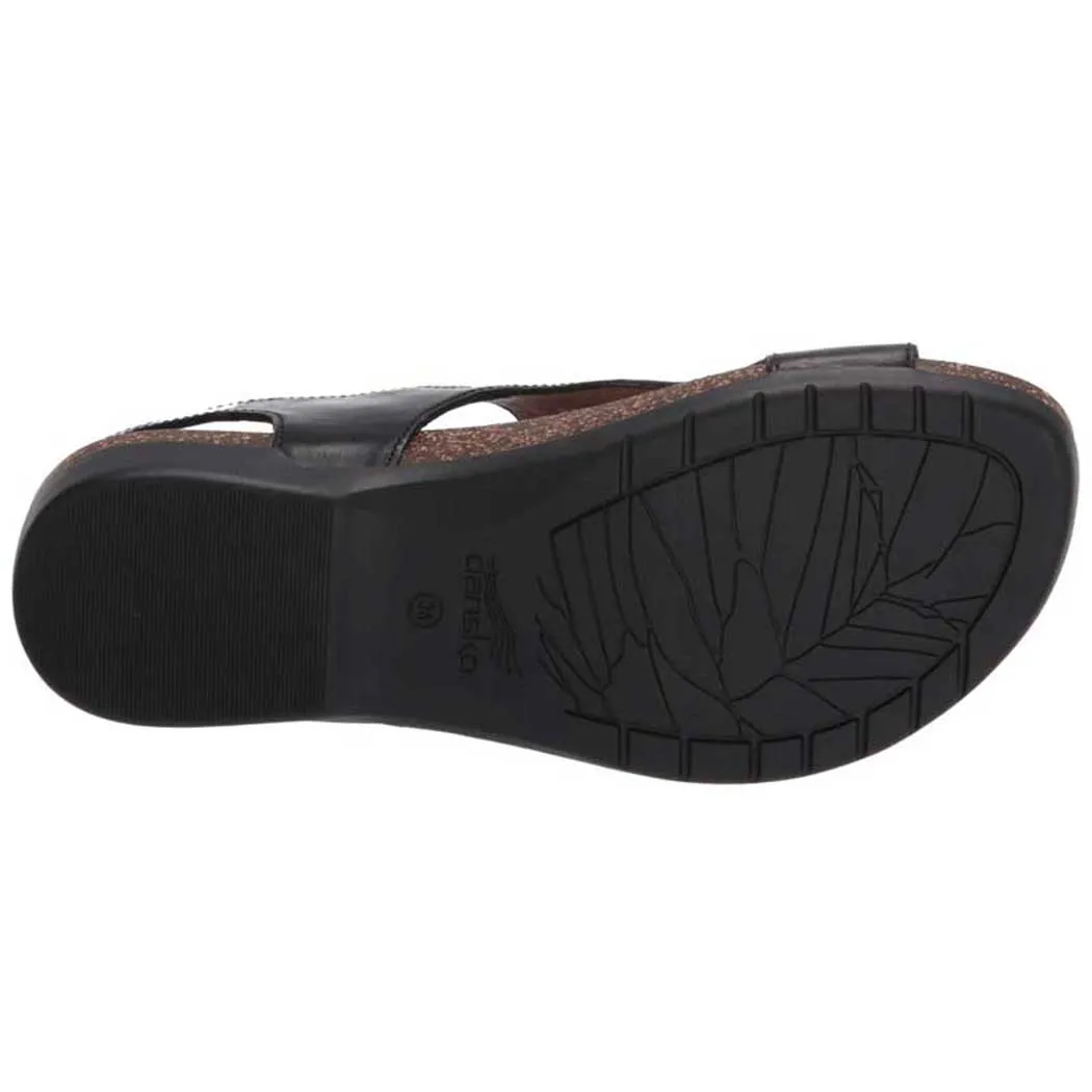 Dansko Reece Sandal Black Waxy Burnished (Women's)