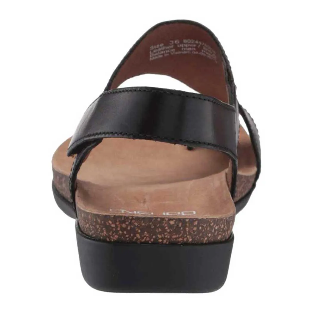 Dansko Reece Sandal Black Waxy Burnished (Women's)