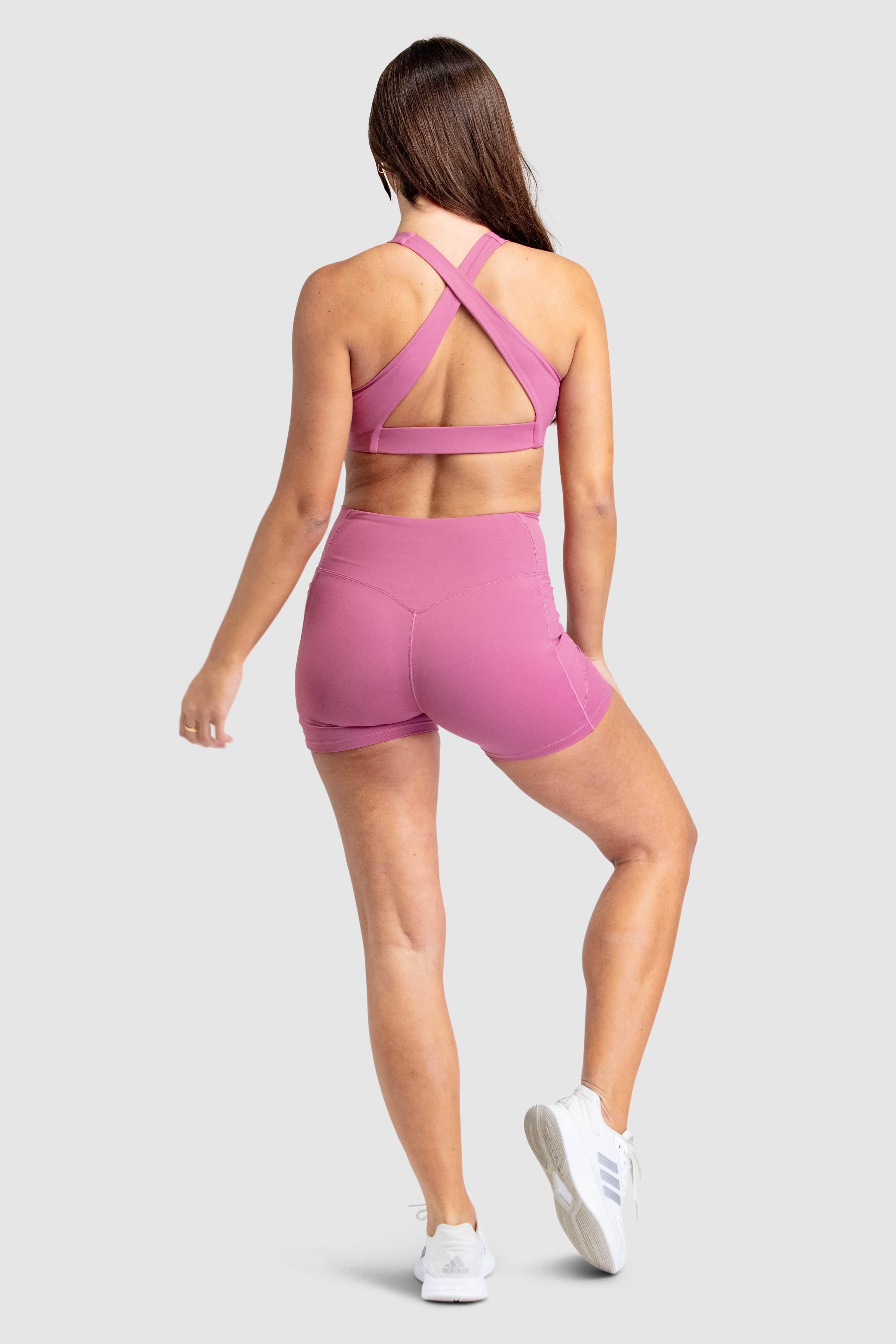 Desire V-Neck Crop - Berry Pink