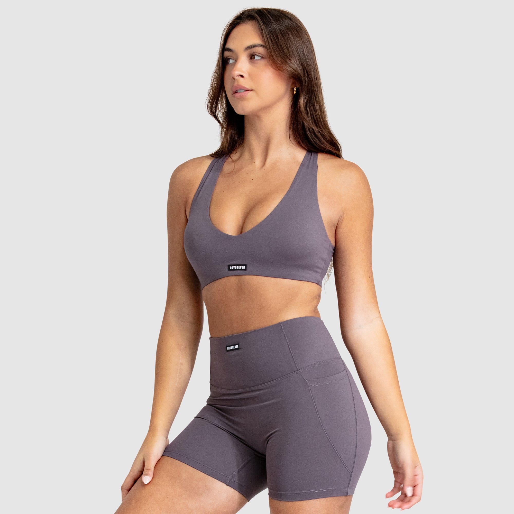 Desire V-Neck Crop - Deep Taupe