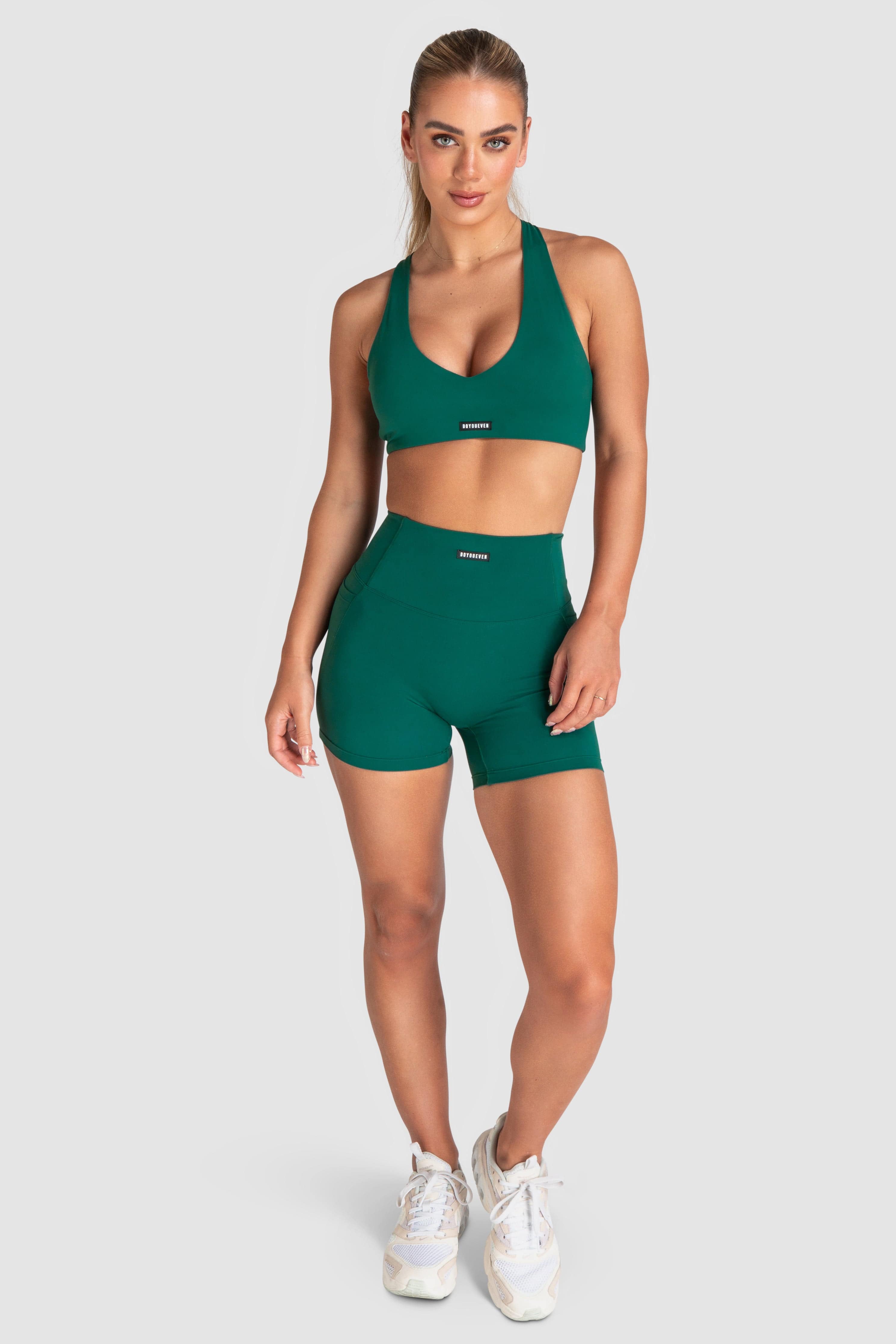 Desire V-Neck Crop - Emerald Green