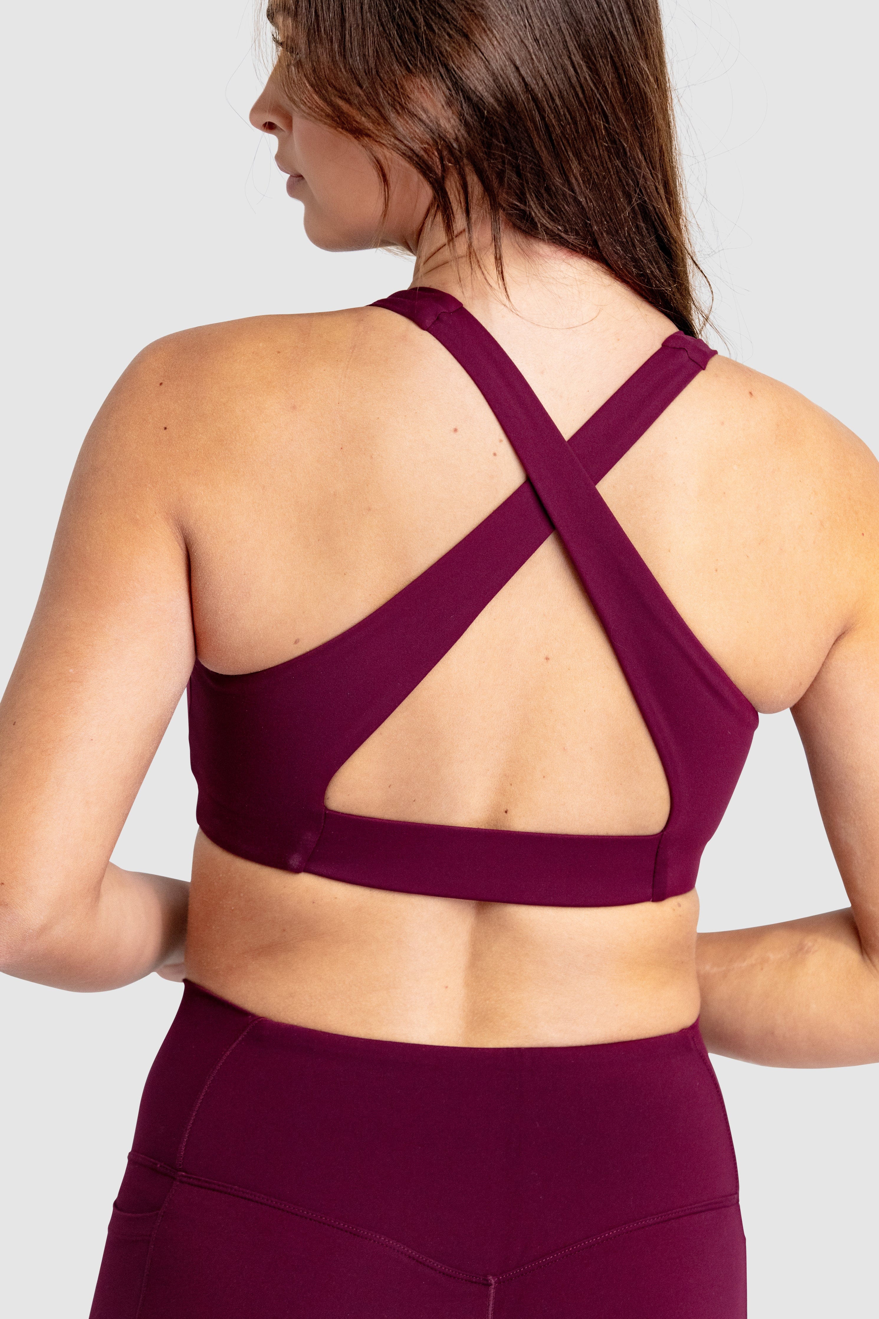 Desire V-Neck Crop - Wine Red