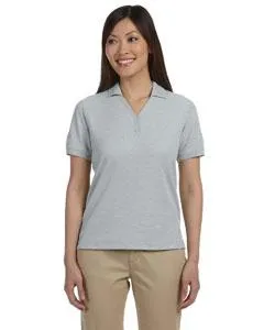 Devon & Jones Pima Pique Short-Sleeve Y-Collar Polo D100W Grey Heather