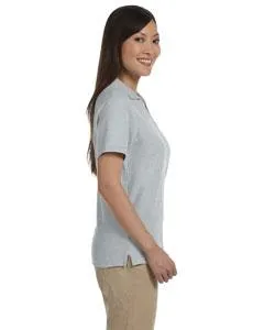 Devon & Jones Pima Pique Short-Sleeve Y-Collar Polo D100W Grey Heather