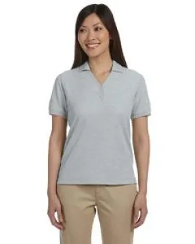 Devon & Jones Pima Pique Short-Sleeve Y-Collar Polo D100W Grey Heather